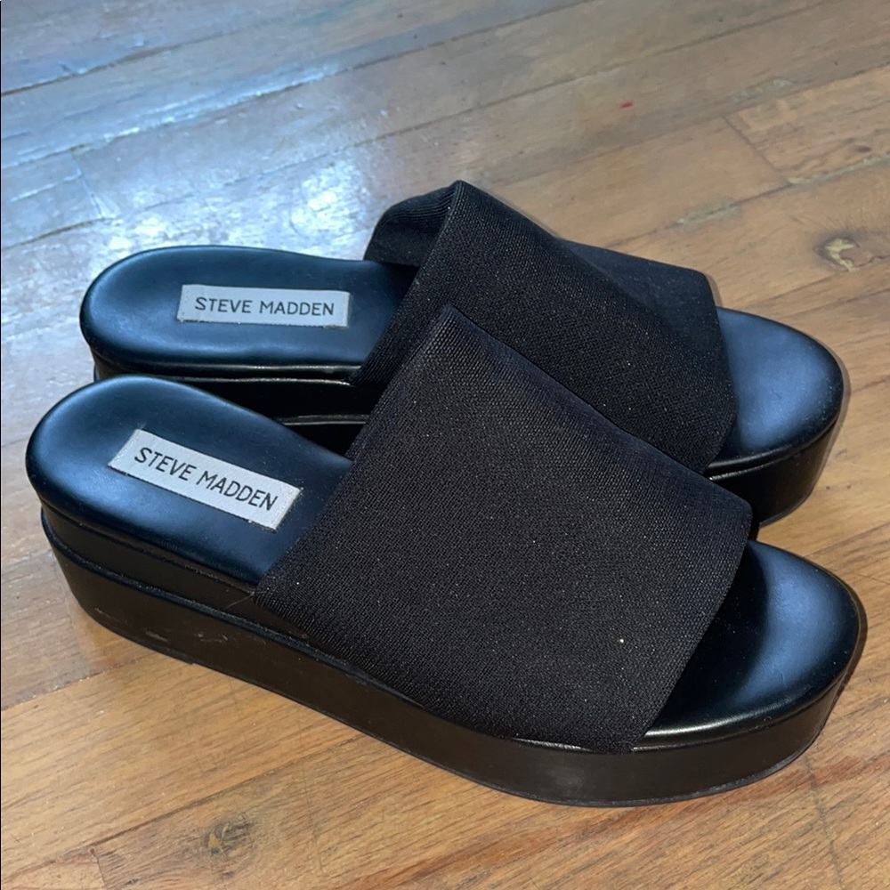 Steve Madden Women's Black Slide Sandals
